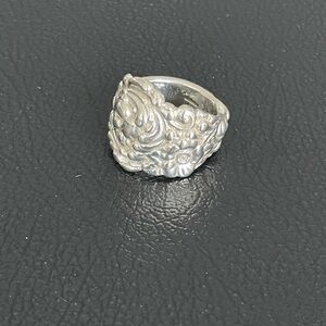 Heavy  Sterling Silver Victorian Spoon Ring